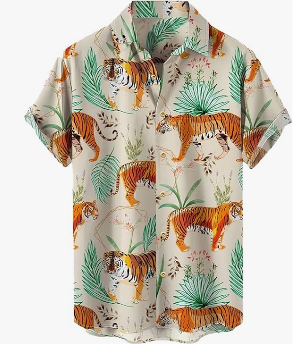 Tropical Tiger Short Sleeve Hawaiian Shirt